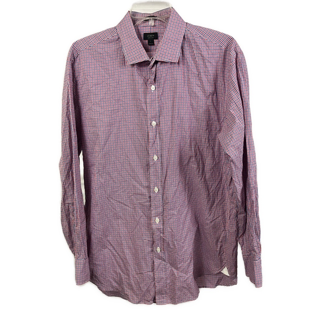 J. Crew Men's Ludlow 120s 2 Ply Micro Plaid Long Sleeve Button Down Shirt- Large